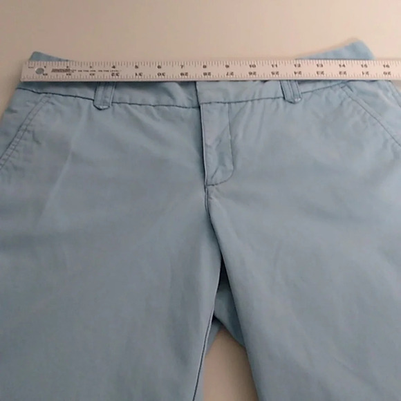 EDDIE BAUER SOFT BRUSHED COTTON, MIDRISE,LITE BLUE, 4 POCKET CROPPED CHINO PANTS - Picture 3 of 7